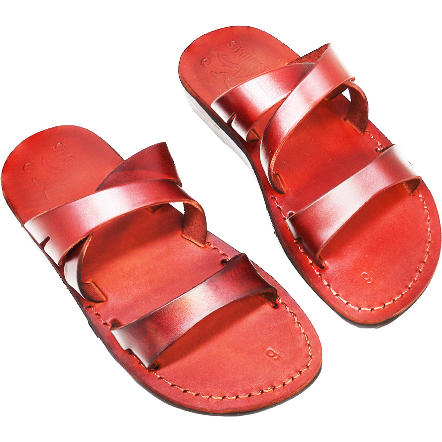 ‘Preacher Man’ Leather Jesus Sandals – Made in Israel – Camel Leather