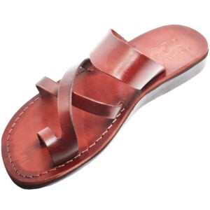 Biblical Jesus Sandals - 'Apostles' - Made in Bethlehem - Leather (top view)