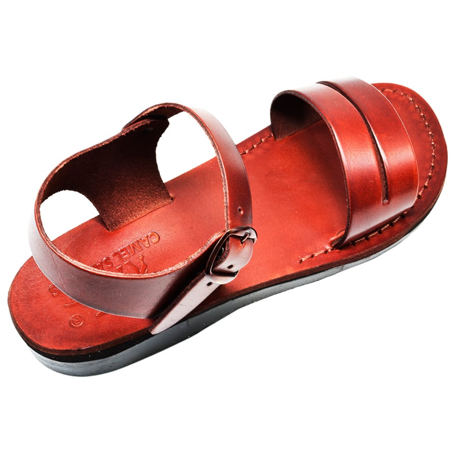 Biblical Jesus Sandals ‘Centurion’ – Made in Bethlehem – Leather (top view)