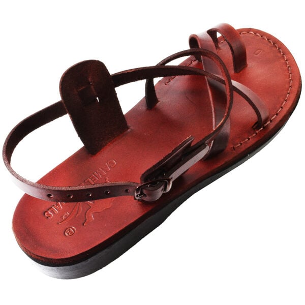 Biblical Jesus Sandals 'Damascus Road' Made in Bethlehem - Leather (top view)