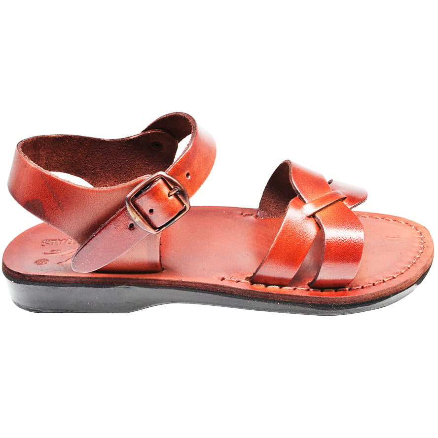 Biblical Jesus Sandals ‘Evangelist’ – Made in Bethlehem – Leather (side view)