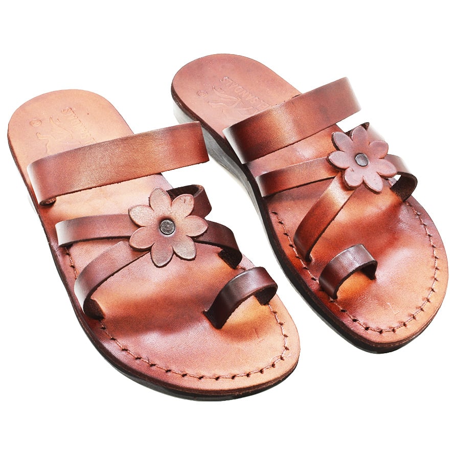 'Eve' Biblical Sandals - Made in Israel - Camel Leather