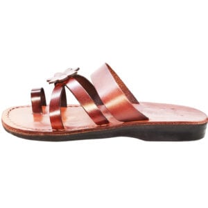 'Eve' Biblical Sandals - Made in Israel - Camel Leather (side view)