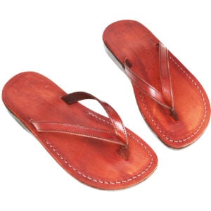 'Flip Flops' Leather Jesus Sandals - Made in Israel - Camel Leather