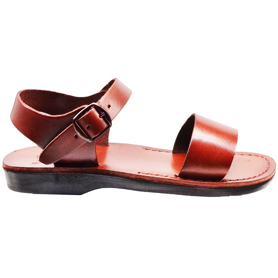 Biblical Jesus Sandals ‘Pilgrim’ Made in Bethlehem – Leather (side view)