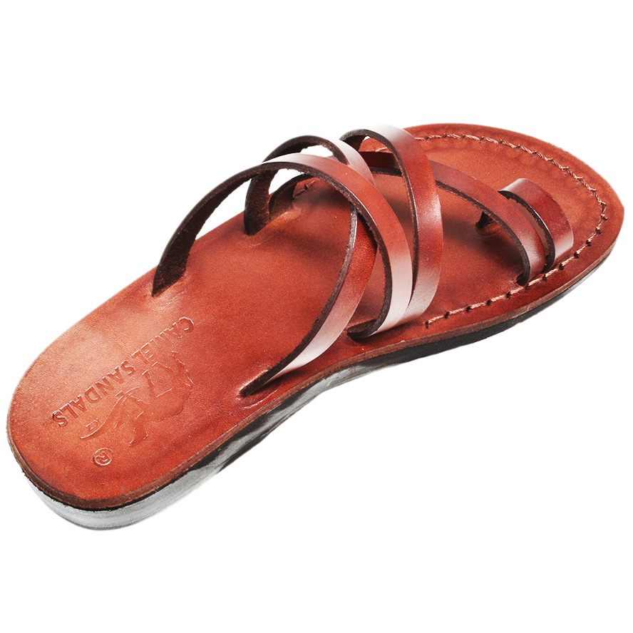 Biblical Sandals 'Isaiah' Made in the Holy Land - Leather (top view)