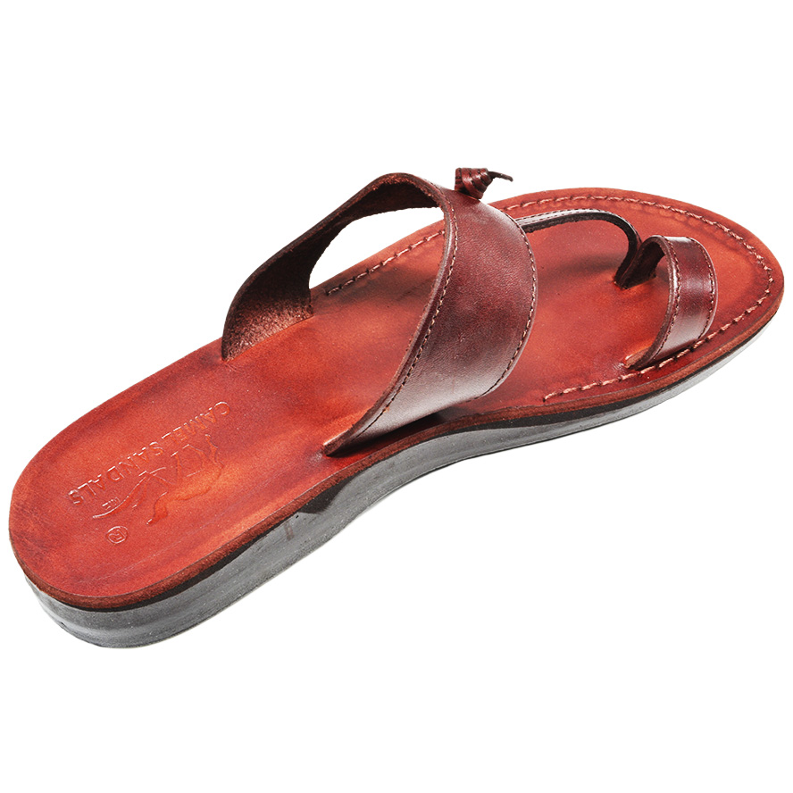 Biblical Jesus Sandals ‘Joshua’ Made in Israel – Leather (rear view)