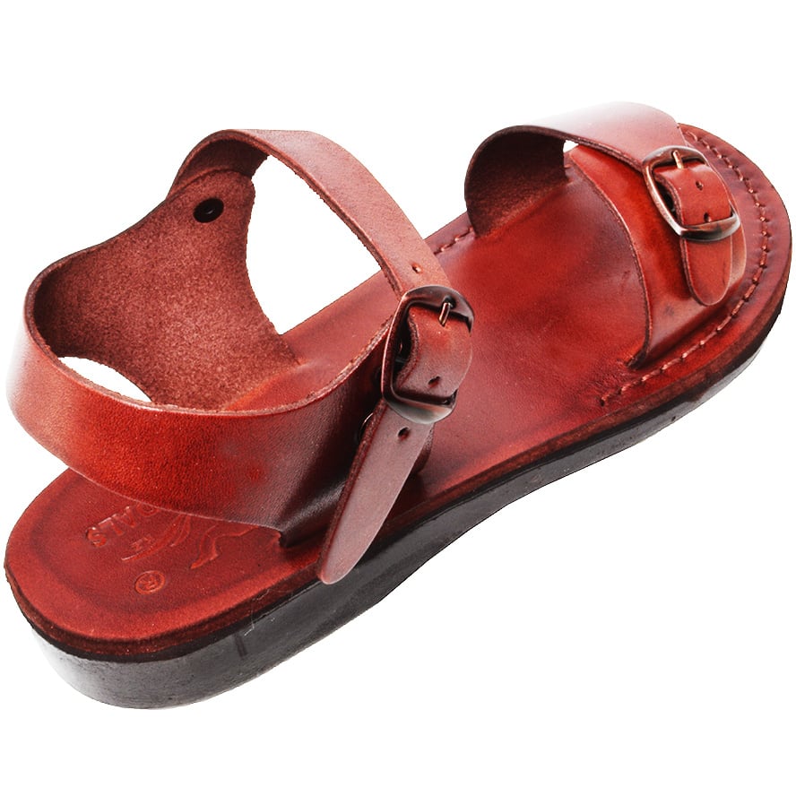 Biblical Jesus Sandals ‘Maranatha’ – Made in Bethlehem – Leather (top side)