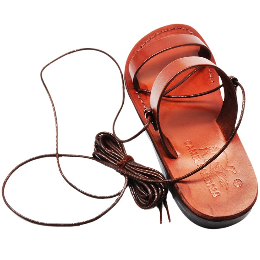 Biblical Jesus Sandals ‘Samaritan Woman’ Made in Israel – Leather (rear view)