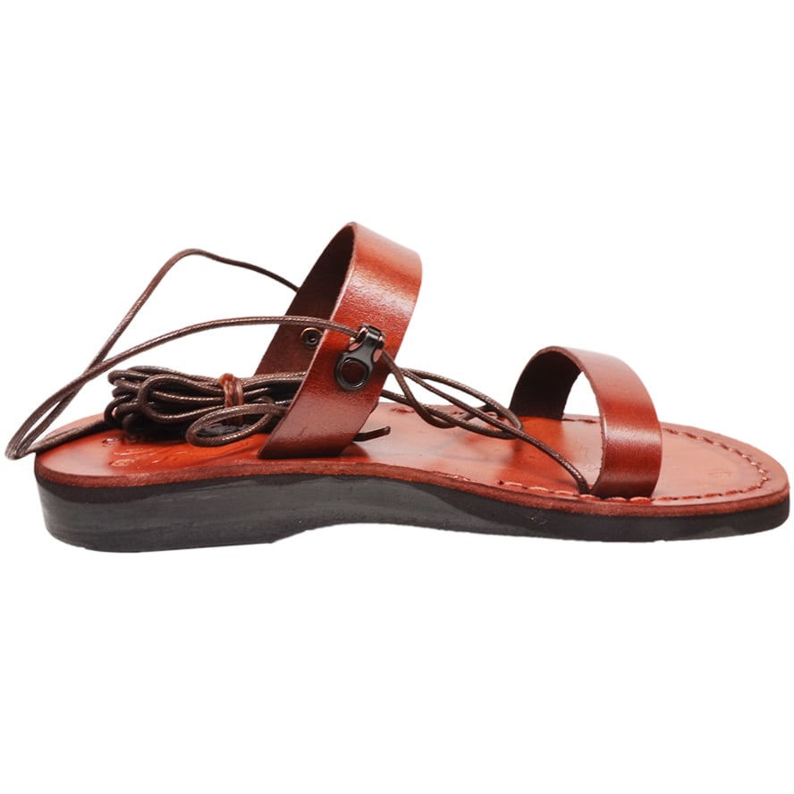 Biblical Jesus Sandals ‘Samaritan Woman’ Made in Israel – Leather (side view)