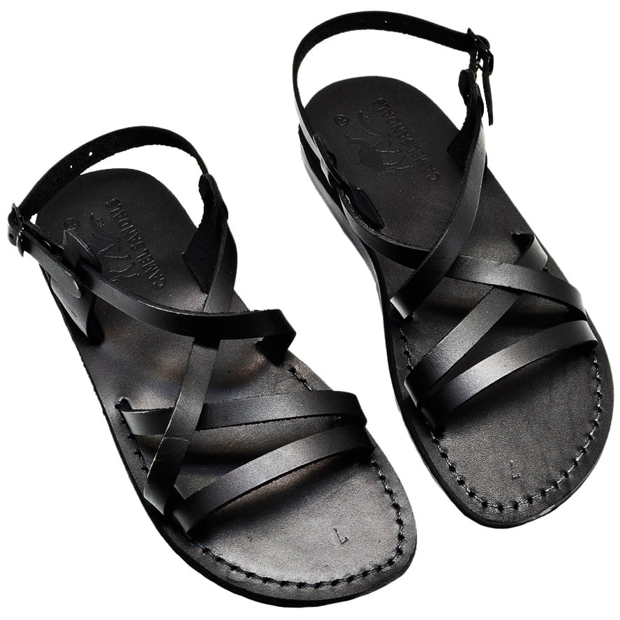 Biblical Jesus Sandals ‘Witness’ – Bethlehem Leather – Black