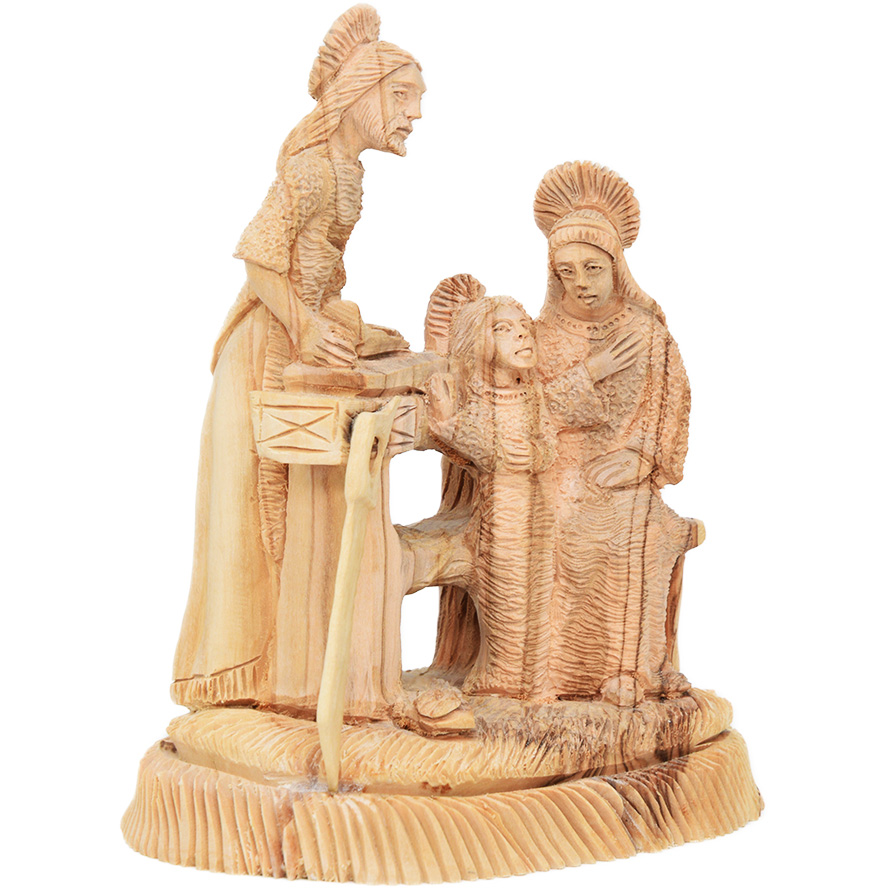 Jesus, Son of Mary & Joseph the Carpenter – Detailed Olive Wood Carving – 5.5″ (left view)