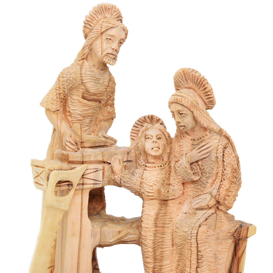 Jesus, Son of Mary & Joseph the Carpenter – Detailed Olive Wood Carving – 5.5″ (detail)