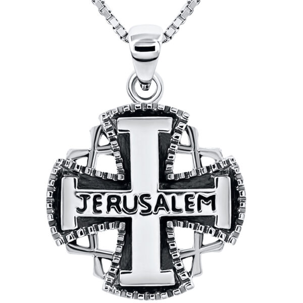 Large 'Jerusalem Knights Templar Cross' 925 Sterling Silver Pendant