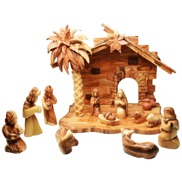 Luxury Olive Wood Nativity Creche Faceless Set - Made in Bethlehem