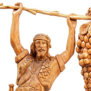 Enormous 'Joshua and Caleb' Olive Wood - Made in Israel - Detail