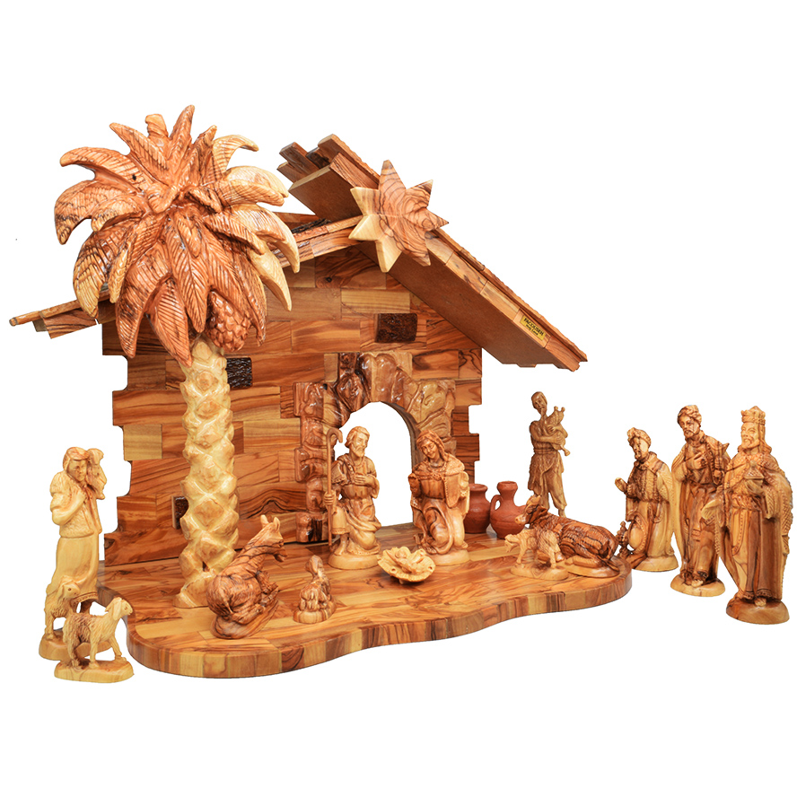 Luxury Olive Wood Nativity Creche Set - Made in Bethlehem