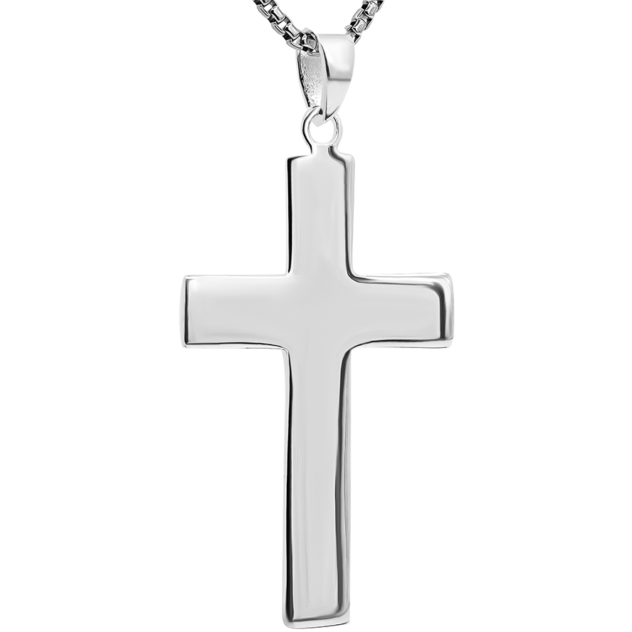 Classic Sterling Silver Cross Pendant with ‘Jerusalem’ Engraving