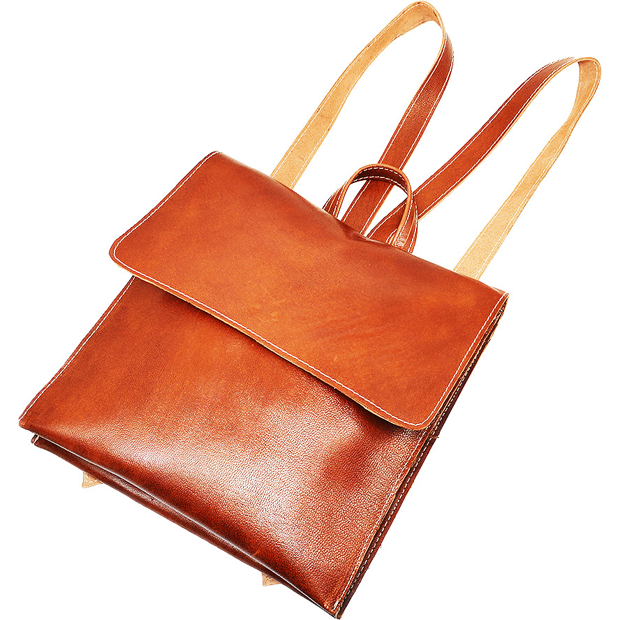 Handmade Leather Backpack Handbag from Israel