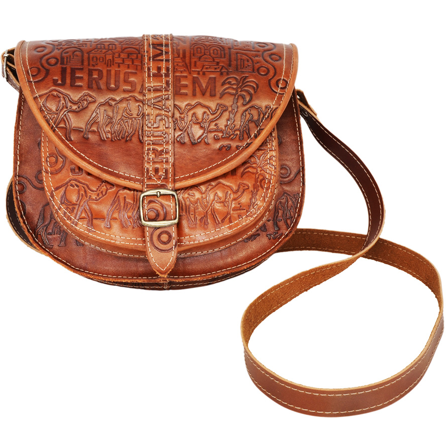 Handmade Leather ‘Jerusalem’ Shoulder Bag from the Holy Land