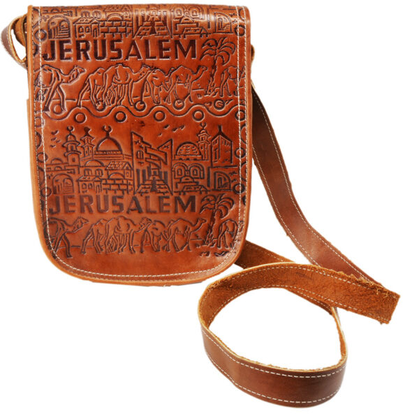 Handmade Leather 'Jerusalem Old City' Satchel from the Holy Land