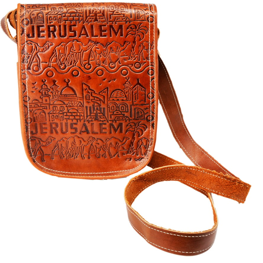 Handmade Leather 'Jerusalem Old City' Satchel from the Holy Land