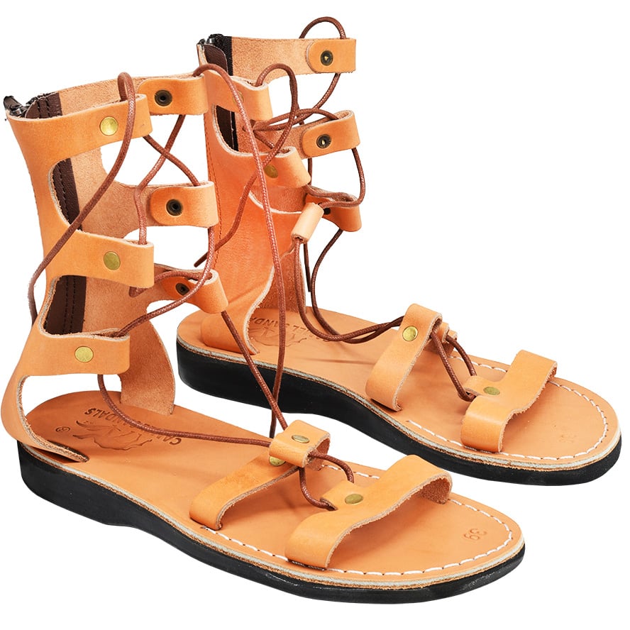 'Roman Gladiator' Sandals - Time of Jesus - Made in Israel Tan Leather
