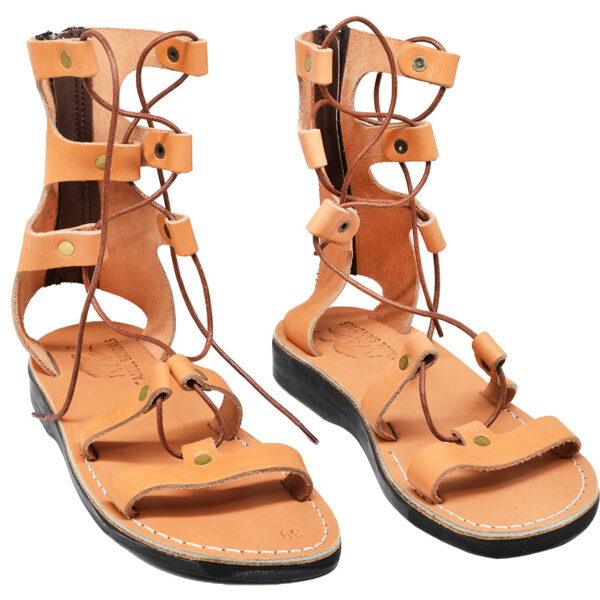 'Roman Gladiator' Sandals - Time of Jesus - Made in Israel Tan Leather (angle view)