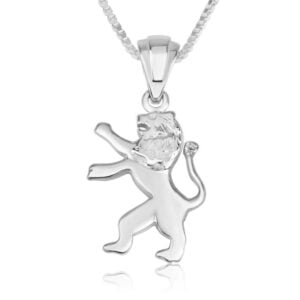 'Lion of Judah' Engraved Necklace in Sterling Silver - Made in Israel