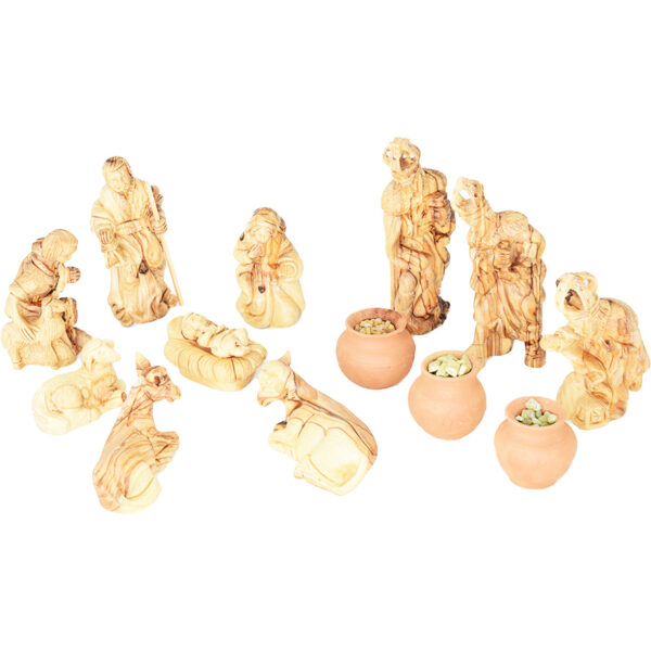 Full figurine nativity set with wise men and gifts
