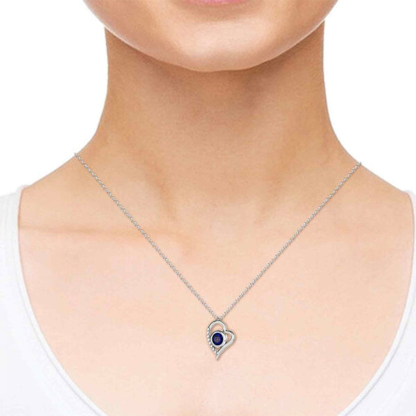 24k Aramaic "The Lord's Prayer" on Zirconia in 925 Silver Heart Necklace (worn by model)