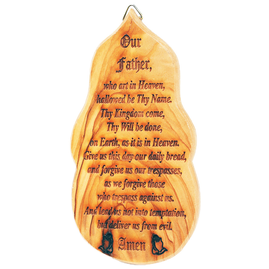 ‘The Lord’s Prayer’ Wall Hanging made from Olive Wood in Israel