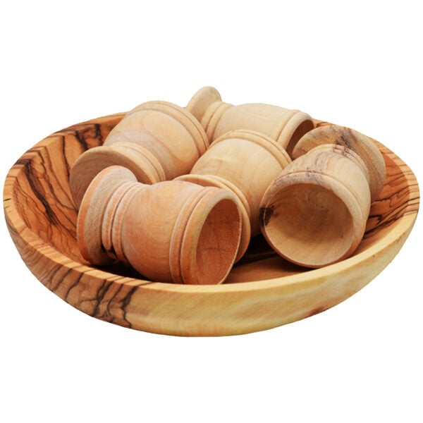 The Lord's Supper - Olive Wood Set - Made in the Holy Land - Dish and cups