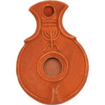 Clay Lamp with Menorah