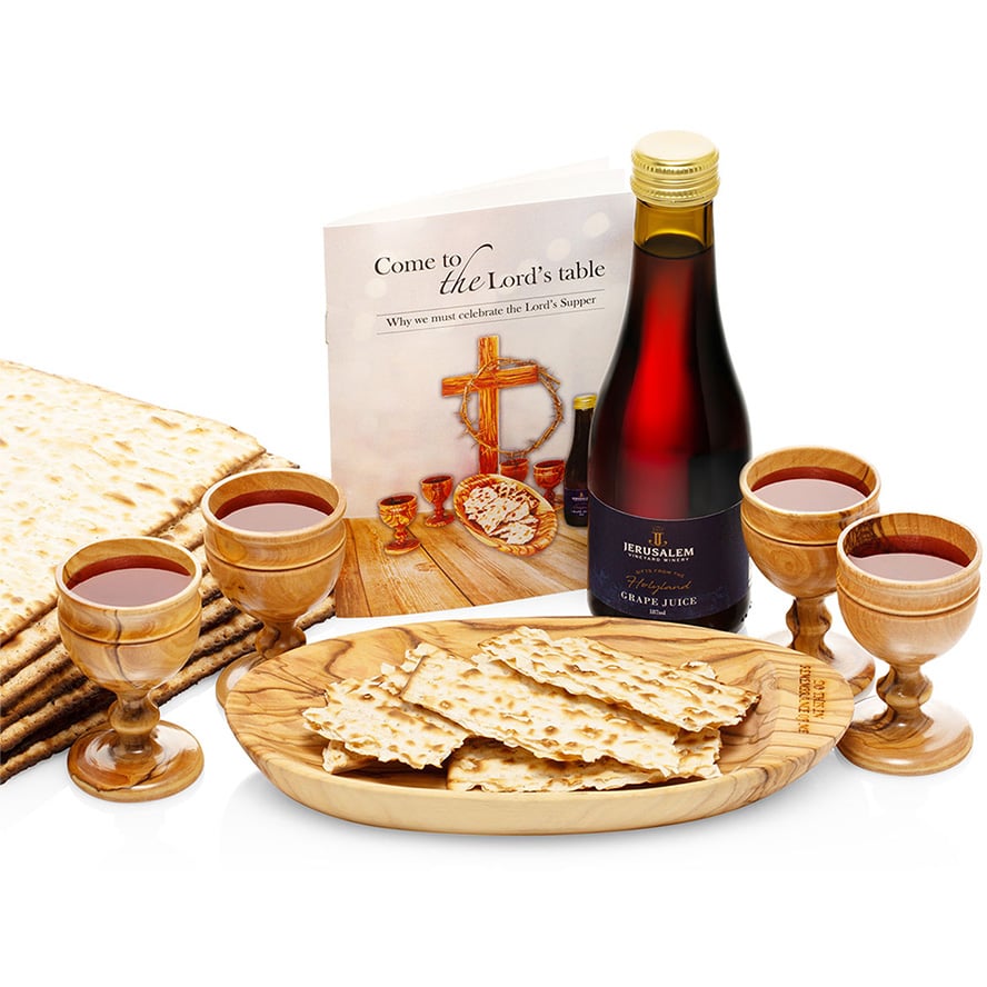 Maranatha Olive Wood LORD’s Supper Set from Jerusalem
