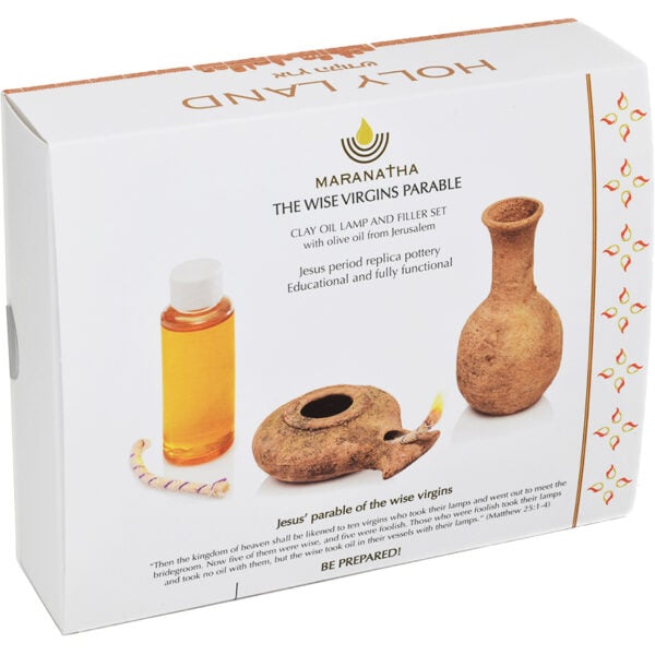 Maranatha - Wise Virgins Clay Lamp, Filler & Jerusalem Oil - Boxed Set from Israel (package)