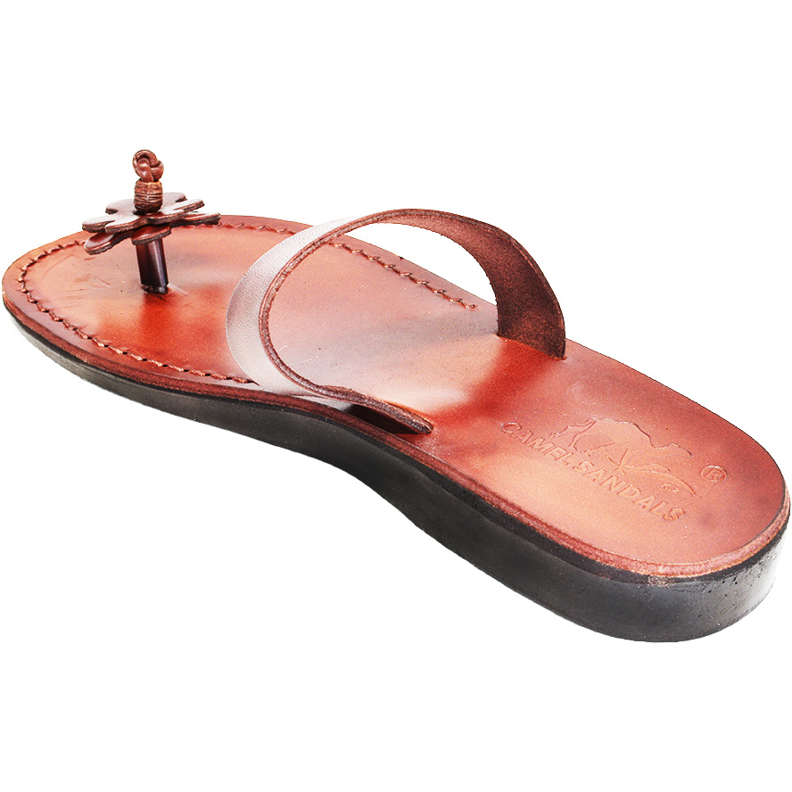 ‘Mary Magdalene’ Biblical Jesus Sandals – Made in Israel – Leather (rear side view)
