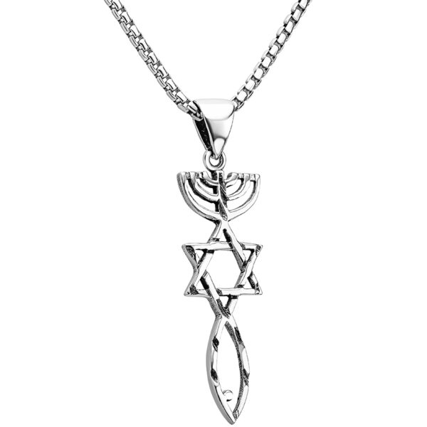 Messianic 'Grafted In' Sterling Silver Pendant - Made in Israel (with chain)
