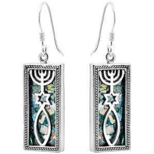 Roman Glass 'Grafted In' Messianic Earrings - Made in Israel