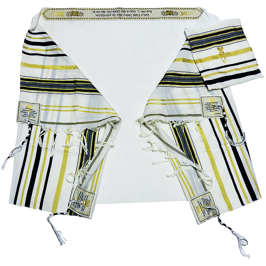 Messianic ‘Grafted In’ Prayer Shawl – Tallit from Israel – Black