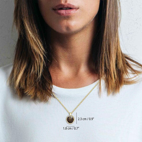 'One New Man' 24k Inscribed Zirconia - 14k Gold Messianic Necklace (worn by model)