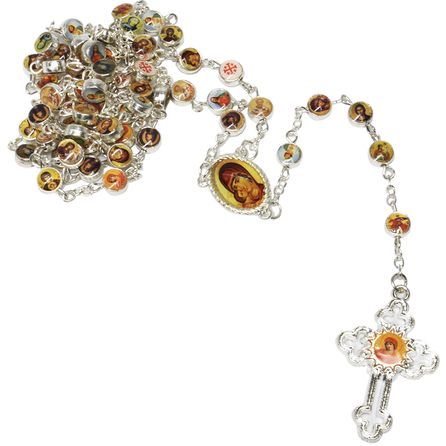 Rosary Beads with Multiple Icons and Cross – Made in Jerusalem