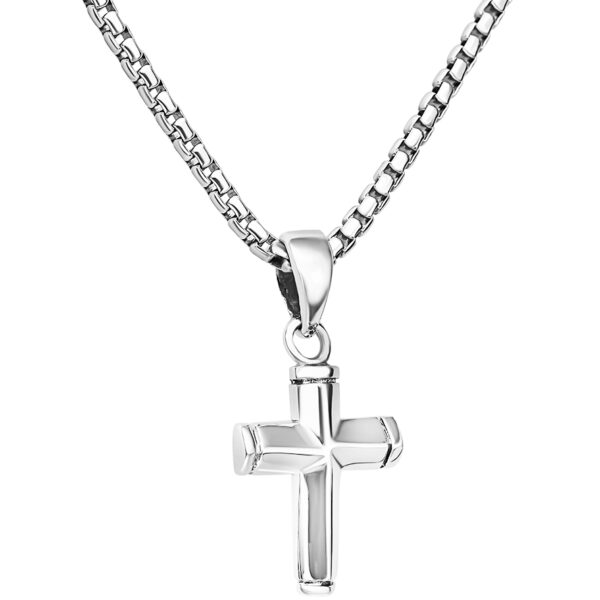✟ Sterling Silver Modern Mini Cross from Jerusalem (with chain)