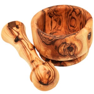 Olive Wood Mortar and Pestle - Made in the Holy Land (from above)