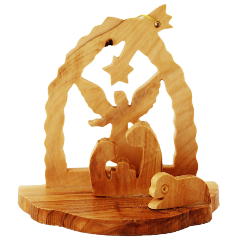 Olive Wood Christmas Ornament Angel – Made in Bethlehem
