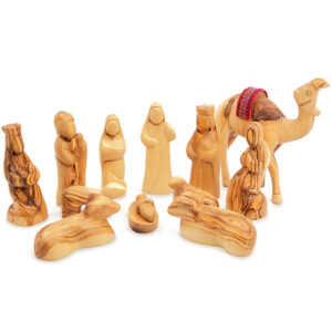 Olive Wood Deluxe Faceless Nativity figurines - Made in Bethlehem