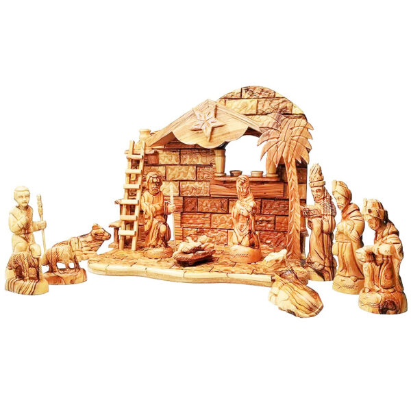 Christmas Creche Nativity from Olive Wood - Made in Bethlehem