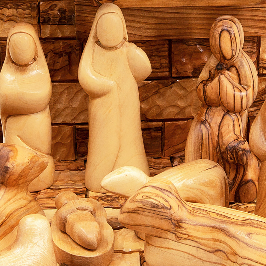 'Polished Faceless' Nativity Set Pieces from Olive Wood