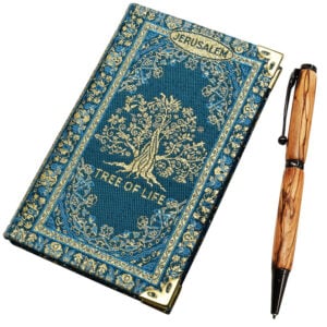Tree of Life' Notepad and Olive Wood Pen from Jerusalem