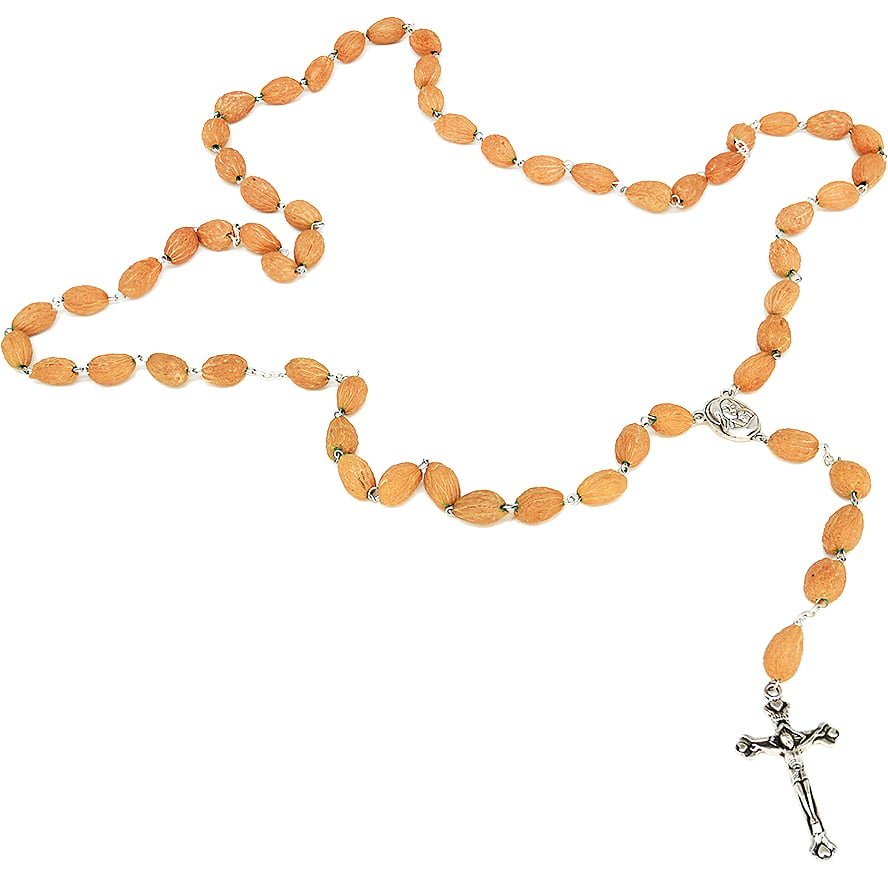 Olive Seed Rosary from the Trees around Bethlehem – Holy Earth with Crucifix